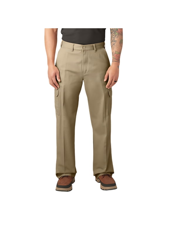 Men's Loose Fit Cargo Pants, Rinsed Khaki, 32X34