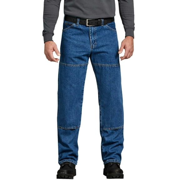 Dickies Men's and Big Men's Relaxed Fit Workwear Double Knee Denim Jeans