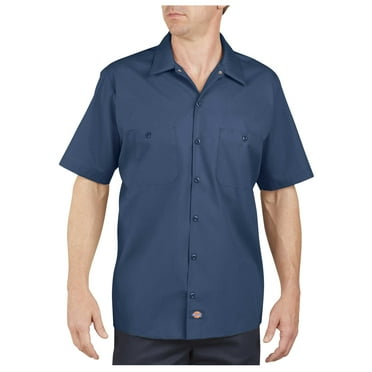 Dickies Mens Industrial Short Sleeve Work Shirt, Navy - XL