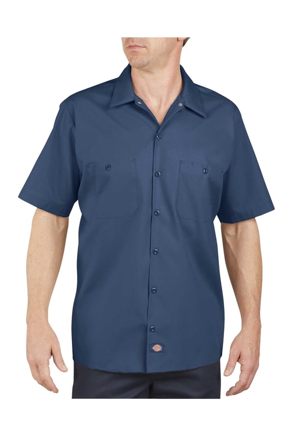 Mens Industrial Short Sleeve Work Shirt, Navy - XT