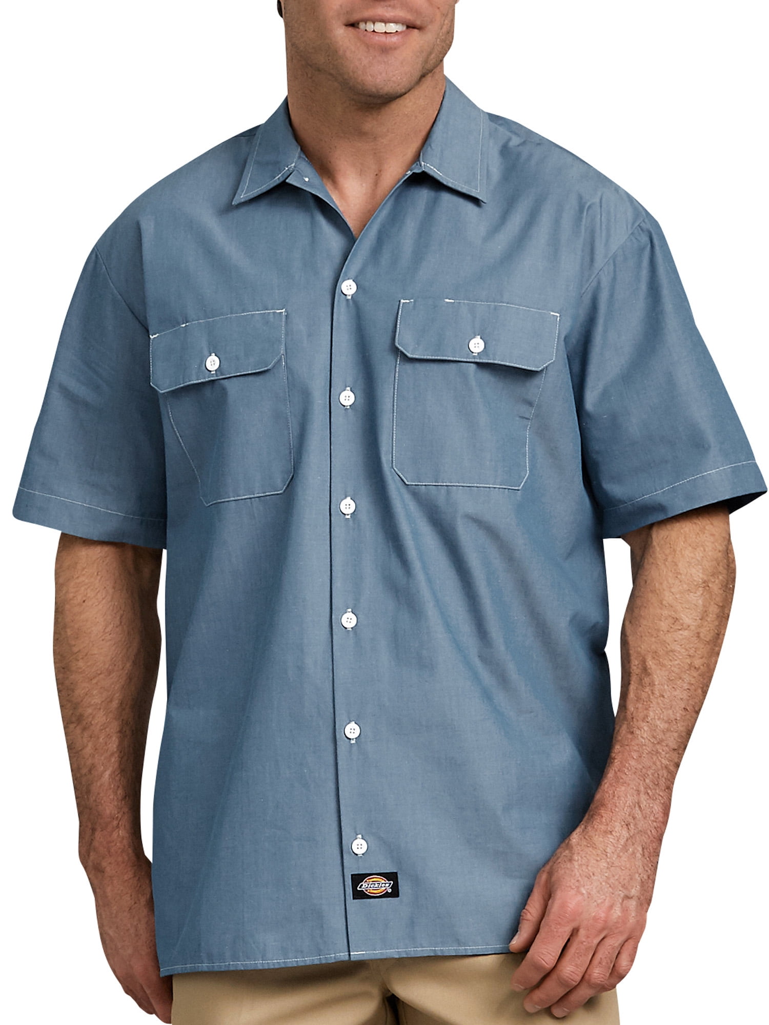 Genuine Dickies Relaxed Fit Short Sleeve Collared Cotton Polyester Work  Shirt (Men's), 1 Count, 1 Pack 