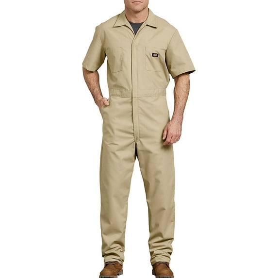 Dickies Mens Short Sleeve 33999 Work Wear Uniform Coveralls Khaki 4XLT