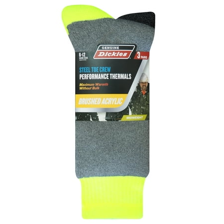 Genuine Dickies Brushed Acrylic Thermal Crew, 3 Pack, Shoe Size 6-12