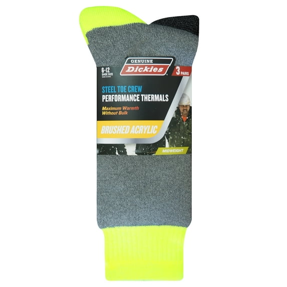 Genuine Dickies Brushed Acrylic Thermal Crew, 3 Pack, Shoe Size 6-12
