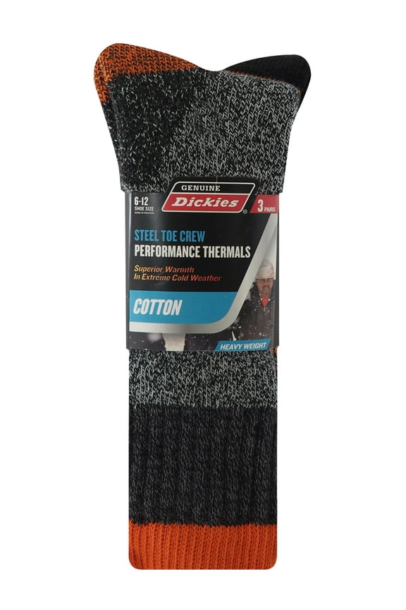 Genuine Dickies Cotton Thermal Crew, 3 Pack, Shoe Size 6-12