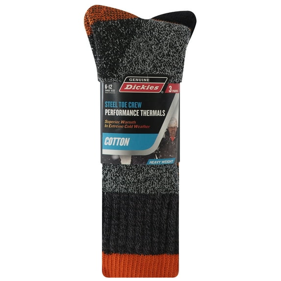 Genuine Dickies Cotton Thermal Crew, 3 Pack, Shoe Size 6-12