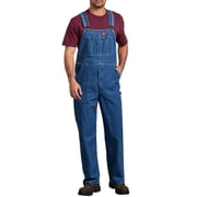 Dickies Men's Stonewashed Indigo Bib Overalls, Durable Denim Workwear with Adjustable Straps, Utility Pockets, Triple-Stitched Seams