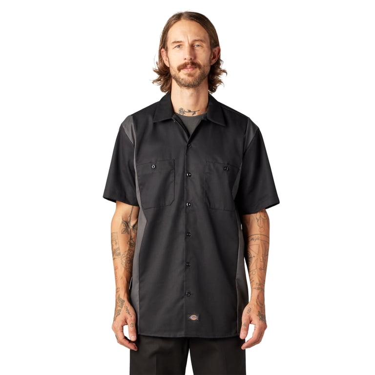 Dickies Men's Two-Tone Short Sleeve Work Shirt - Walmart.com