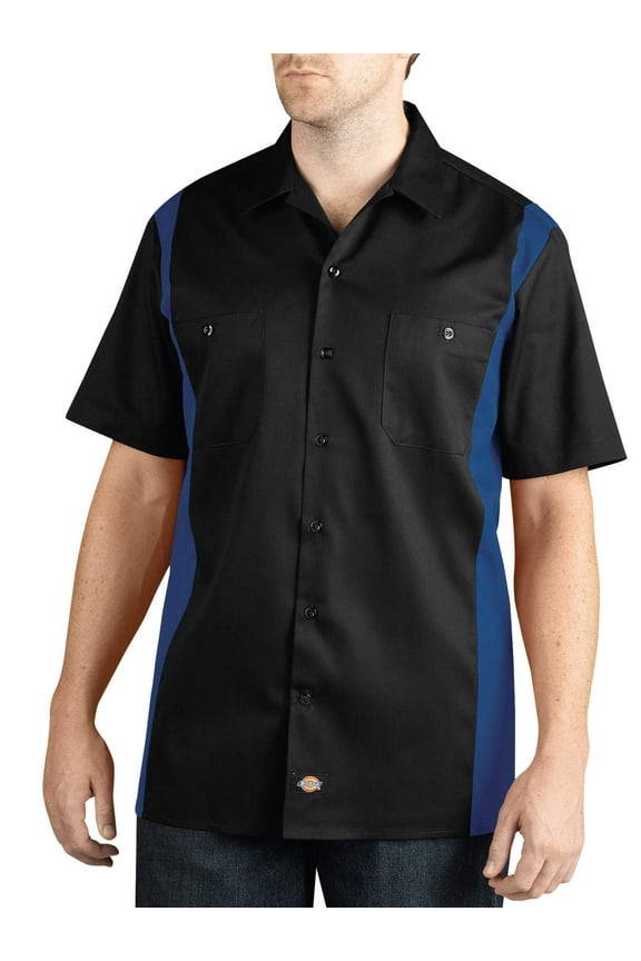 Mens Two-Tone Short Sleeve Work Shirt