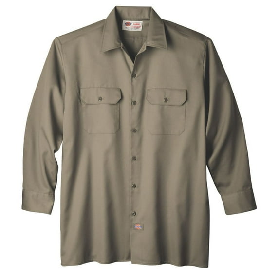 Dickies Mens WL574 Hanging LS Work Shirt-KHAKI-Medium