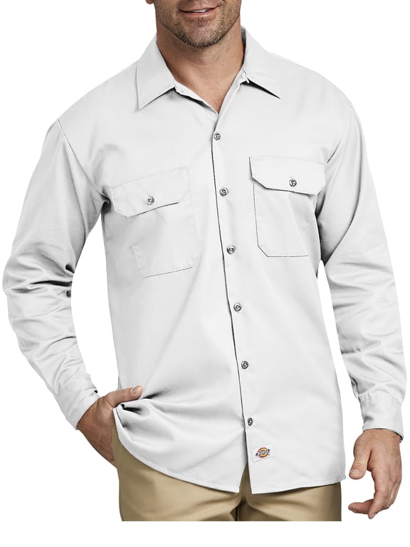 Men's Long Sleeve Work Shirt, White, XL