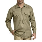 Dickies Men's Long Sleeve Work Shirt, Khaki, 2XLT