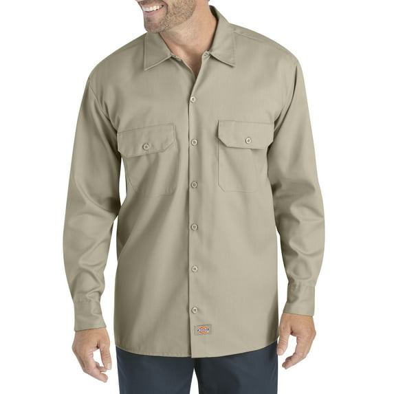 Dickies Mens and Big Mens Long Sleeve Flex Twill Shirt