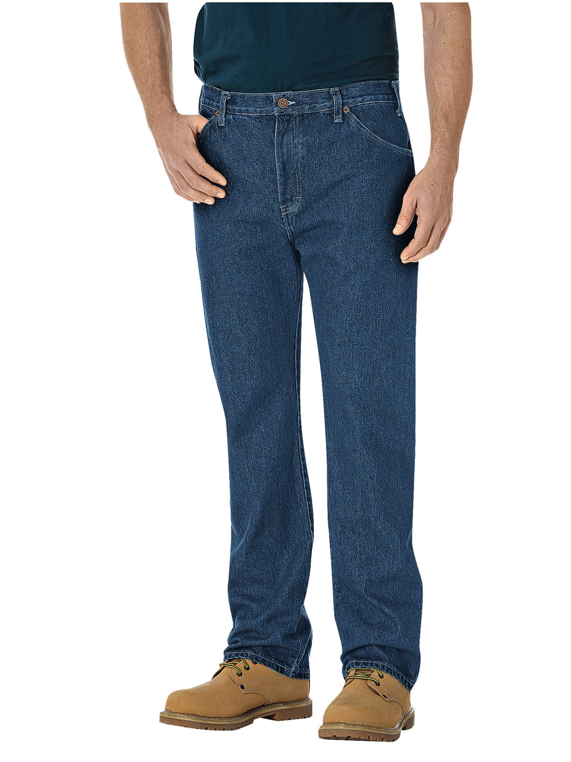 Six-Pocket Regular Fit Straight Leg Jeans Blue