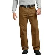 Dickies Men's Relaxed Fit Sanded Duck Carpenter Pants, Rinsed Brown Duck, 32X30