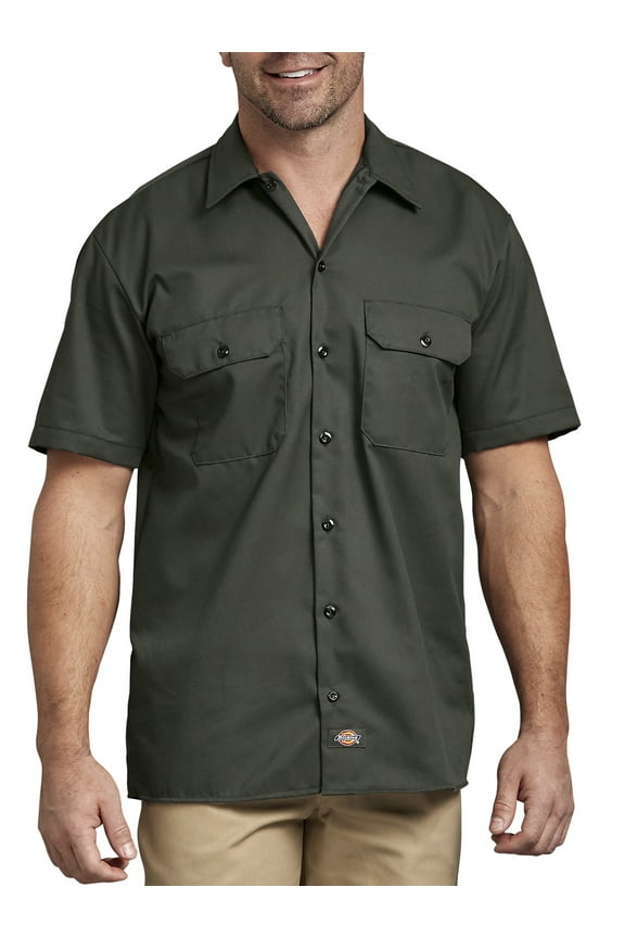 Mens and Big Mens Short Sleeve Twill Work Shirt
