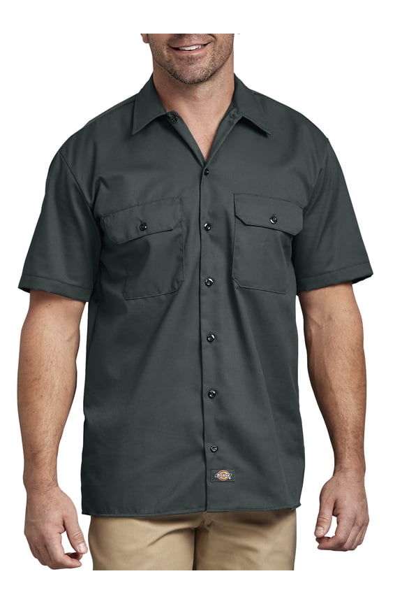 Mens and Big Mens Short Sleeve Twill Work Shirt