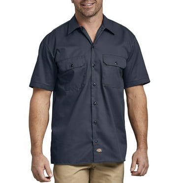 Mens Flex Relaxed Fit Short Sleeve Twill Work Shirt - Walmart.com