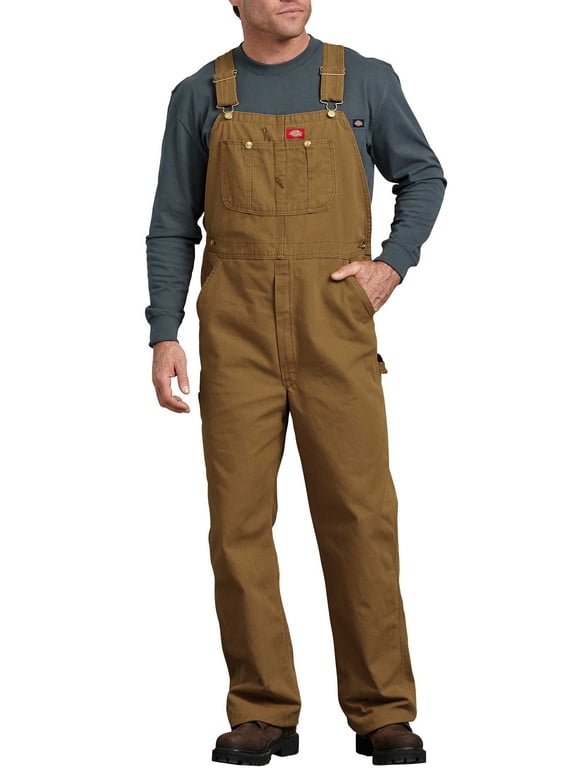 Men's Classic Bib Overalls, Rinsed Brown Duck, 38X30