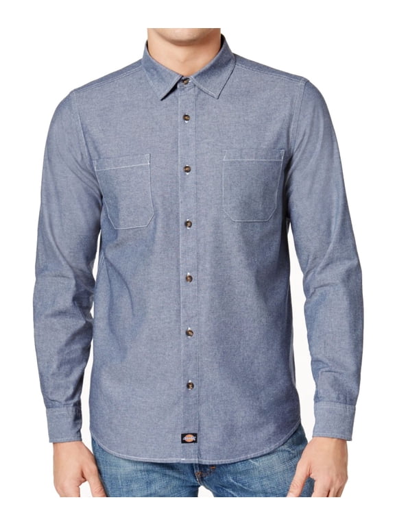 NEW Light Blue Mens Size Small S Button Down Chambray Shirt