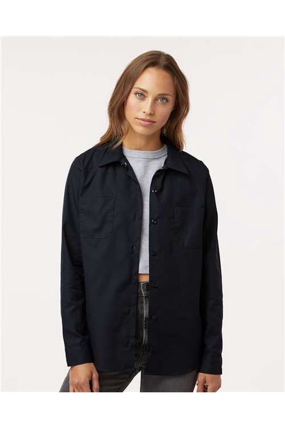 Occupational Workwear FL5350BKXL FL5350 Women's Long Sleeve Industrial Work Shirt, Fabric, XL, Black
