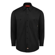 Dickies Occupational Workwear LL535BK XLT Polyester/Cotton Men's Long Sleeve Industrial Work Shirt, X-Large Tall, Black