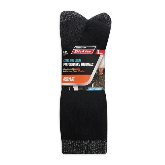 Genuine Dickies Acrylic Thermal Crew, 3 Pack, Shoe Size 6-12