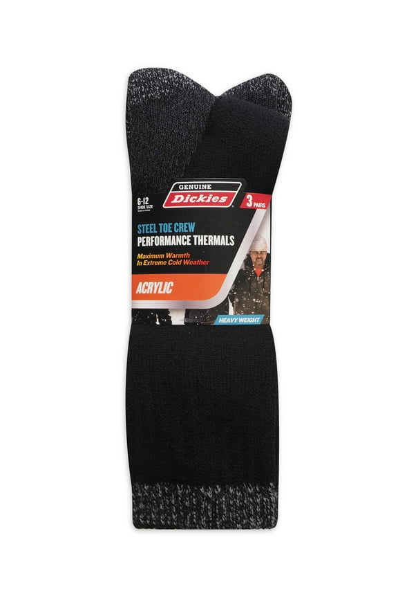 Genuine Dickies Acrylic Thermal Crew, 3 Pack, Shoe Size 6-12