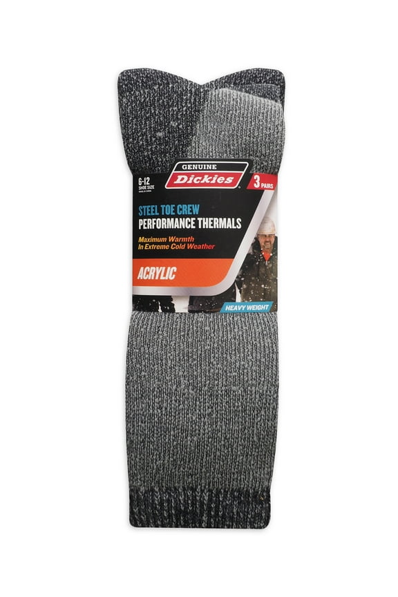 Genuine Dickies Acrylic Thermal Crew, 3 Pack, Shoe Size 6-12