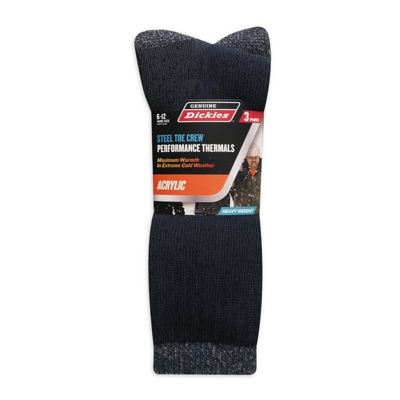 Genuine Dickies Acrylic Thermal Crew, 3 Pack, Shoe Size 6-12