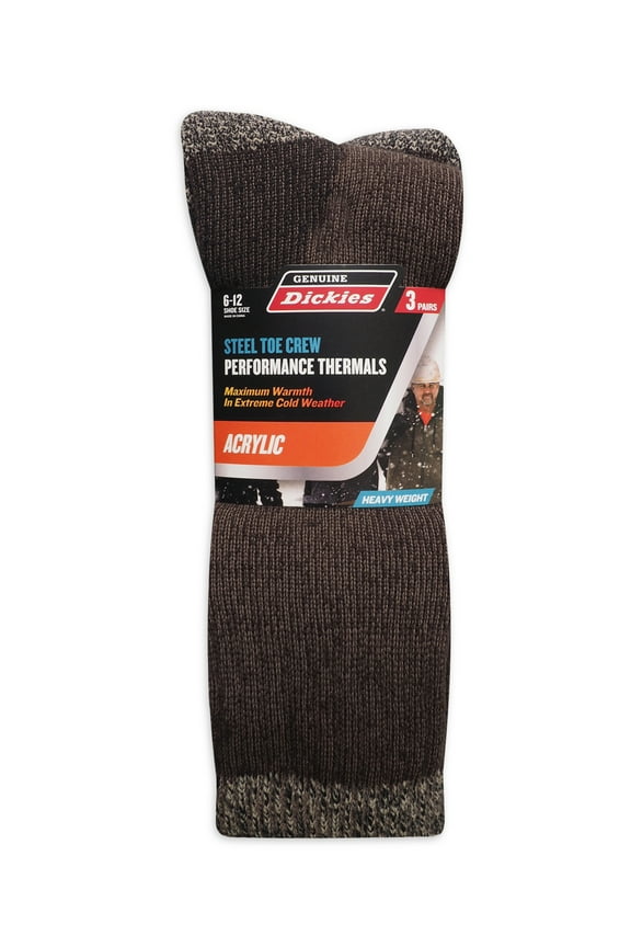 Genuine Dickies Acrylic Thermal Crew, 3 Pack, Shoe Size 6-12