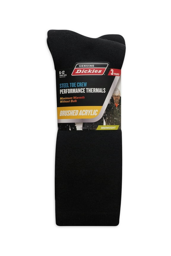 Genuine Dickies Brushed Acrylic Thermal Crew, 3 Pack, Shoe Size 6-12