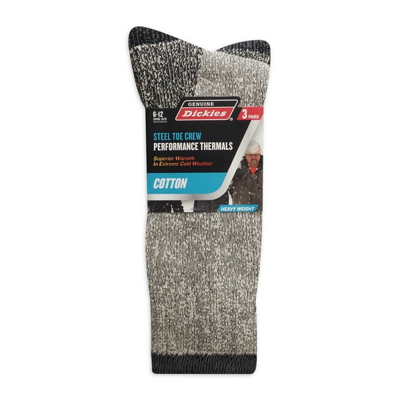 Genuine Dickies Cotton Thermal Crew, 3 Pack, Shoe Size 6-12