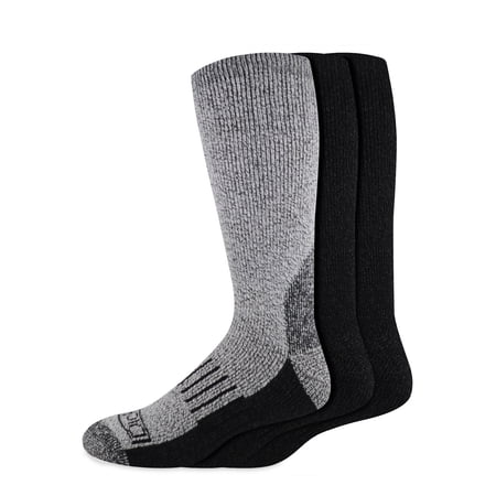 Genuine Dickies Men's Wool Thermal Crew Sock, 3 Pack, Shoe Size 6-12