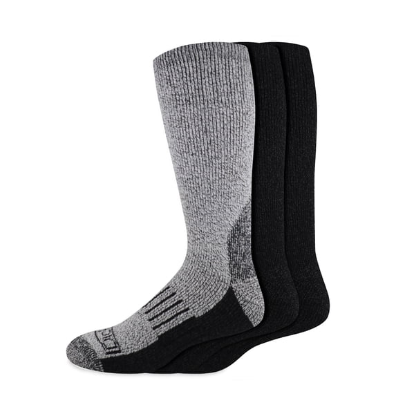 Genuine Dickies Men's Wool Thermal Crew Sock, 3 Pack, Shoe Size 6-12