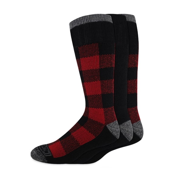 Genuine Dickies Wool Buffalo Plaid Thermal Crew, 3 Pack, Shoe Size 6-12
