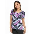 thumbnail image 1 of Dickies Prints Medical Scrubs Top for Women V-Neck DK701, XS, Grid Garden, 1 of 5