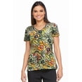 thumbnail image 1 of Dickies Prints Medical Scrubs Top for Women V-Neck DK701, XS, Prowling Petals, 1 of 5
