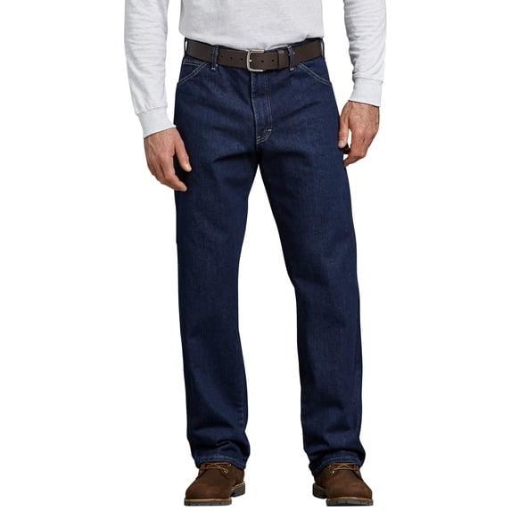 Dickies Men's Relaxed Fit Heavyweight Carpenter Jeans, Durable Denim Work Pants with Utility Pockets and Hammer Loop
