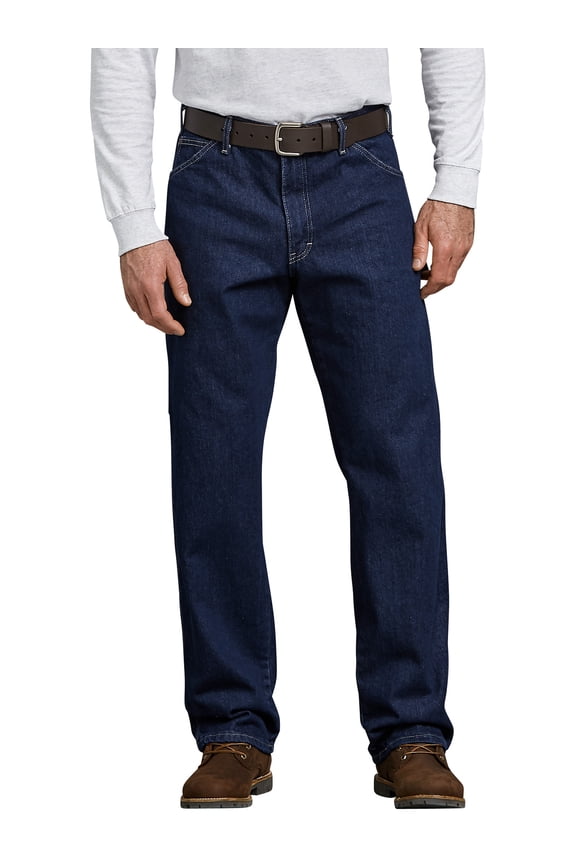 Men's Relaxed Fit Heavyweight Carpenter Jeans, Durable Denim Work Pants with Utility Pockets and Hammer Loop