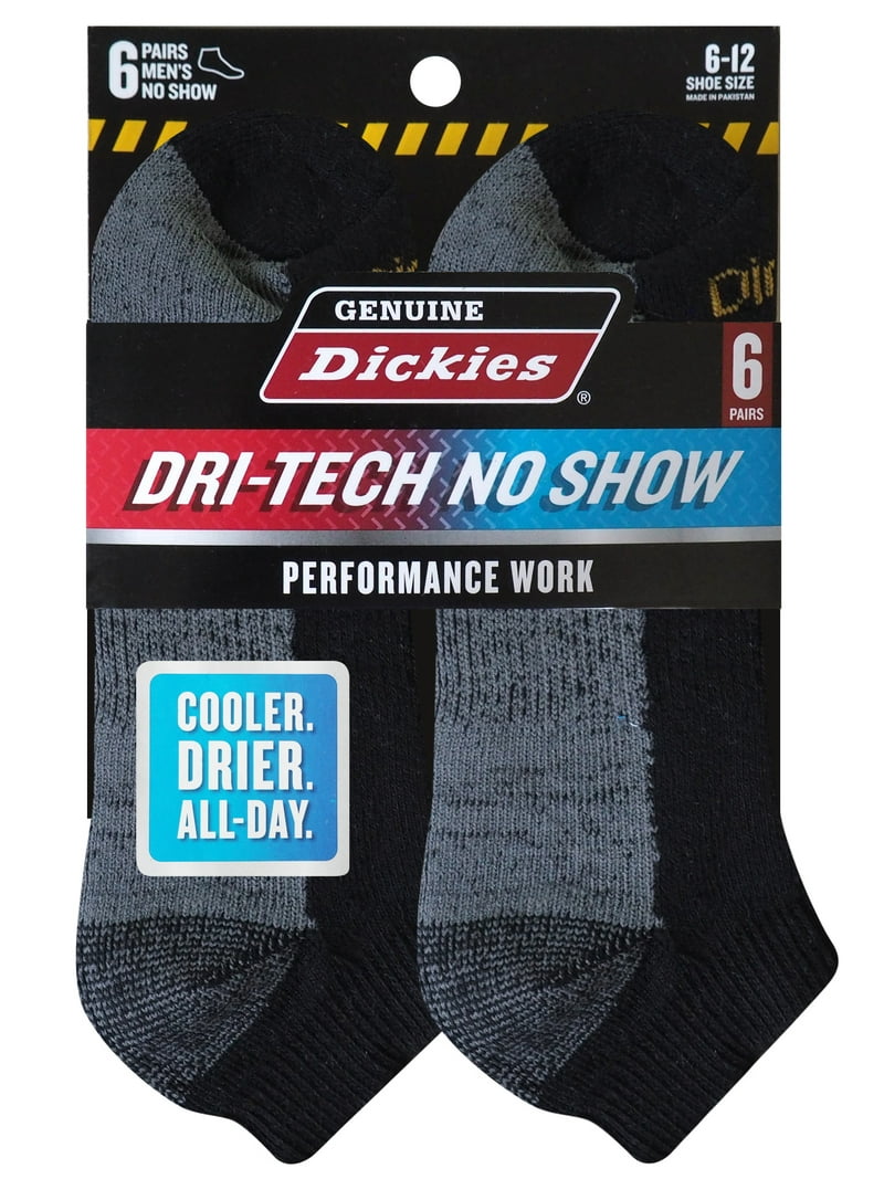 Dickies Solid Print No-Show Breathable Socks (Men's) 6 Pack