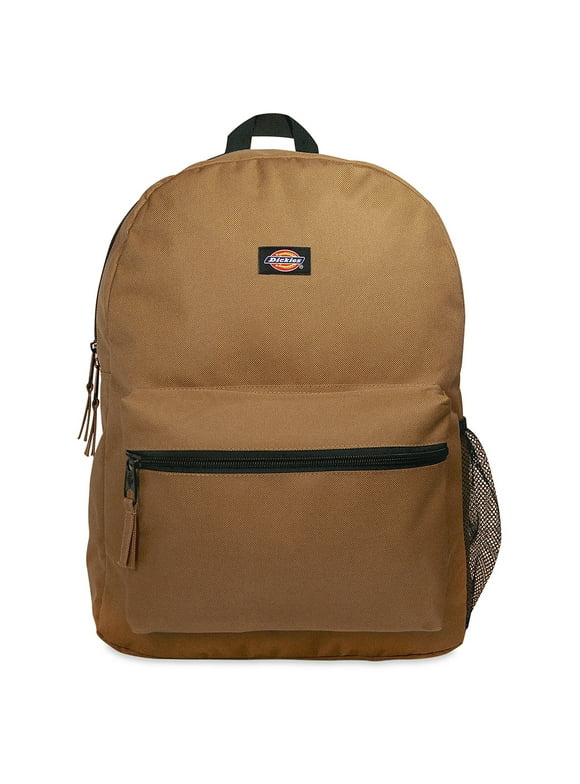 Dickies Student Backpack Padded Shoulder Straps Zip Polyester Book Bag Brown Duck