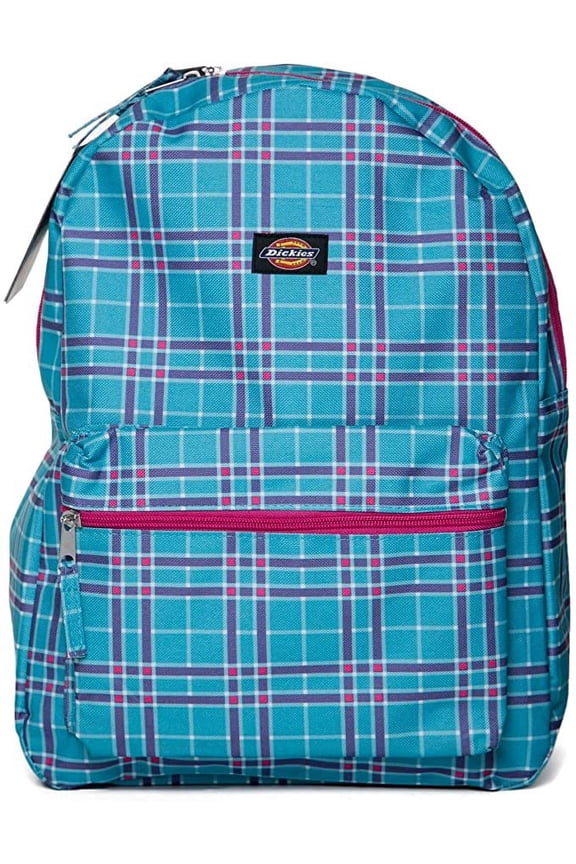 Student Recess Backpack - Turquoise/Pink Plaid