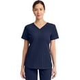 thumbnail image 1 of Dickies V-Neck Scrub Top for Women, Dynamix Athletic-Inspired Scrub Top, Navy, Medium, 1 of 9