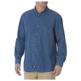thumbnail image 1 of Dickies WL300 Denim Long Sleeve Shirt - Stonewash Indigo - 2XL, 1 of 2