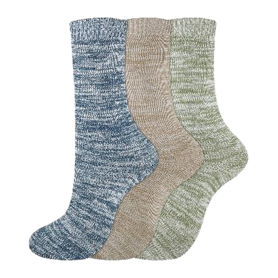 Dickies Women's 3 pairs Soft Marl Random Feed Crew Socks, Sizes 6-9, White