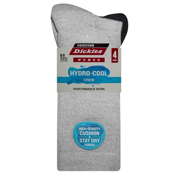 Dickies Women's 4 Pack HYDRO-COOL™ Crew Socks