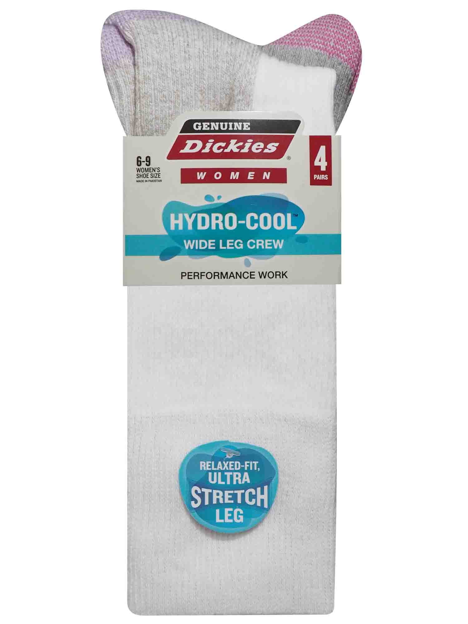 Dickies Women's 4 Pack HYDRO-COOL™ Wide Calf Crew Socks