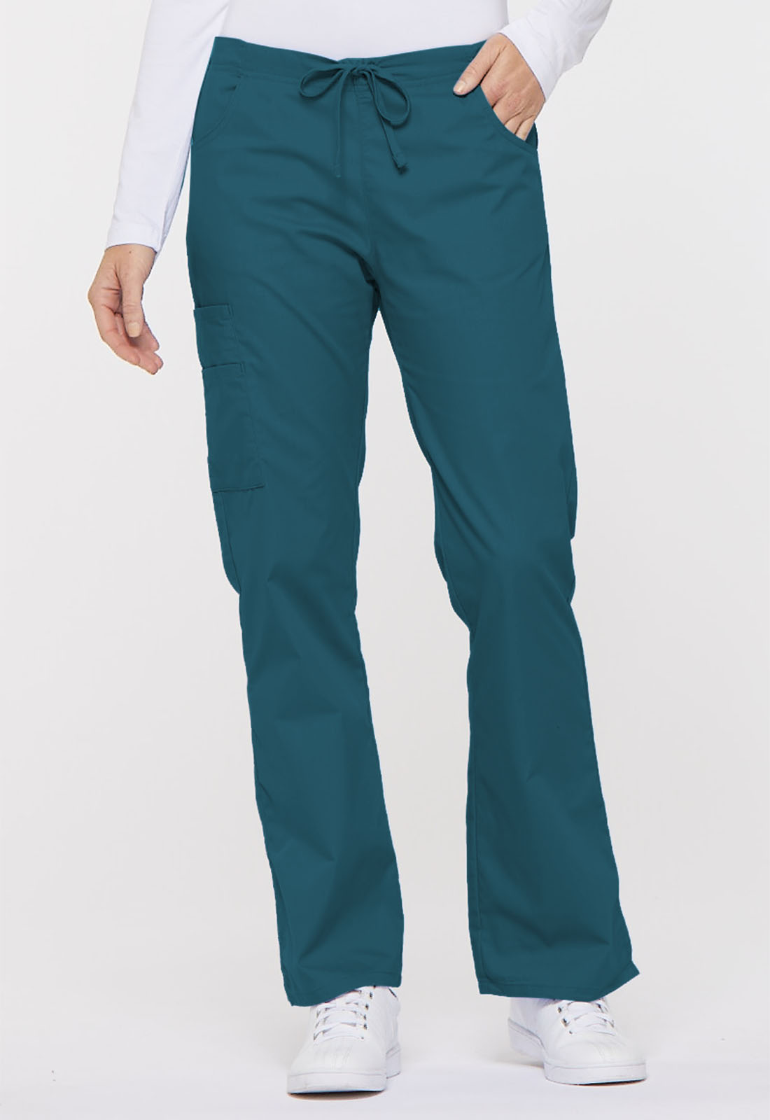 Dickies Women's Cargo Scrub Pants, Mid Rise with Drawstring - 86206 - image 1 of 7