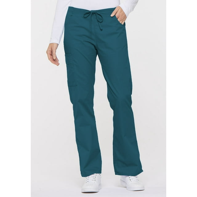 Dickies Women's Cargo Scrub Pants, Mid Rise with Drawstring - 86206
